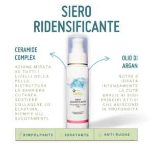 caratteristiche del flacone da 50 ml di siero ridensificante di farmacia savelli piergiorgio