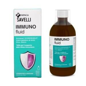 Integratore alimentare immunofluid di farmacia savelli a base di echinacea, vitamine, e sali per rafforzare il sistema immunitario